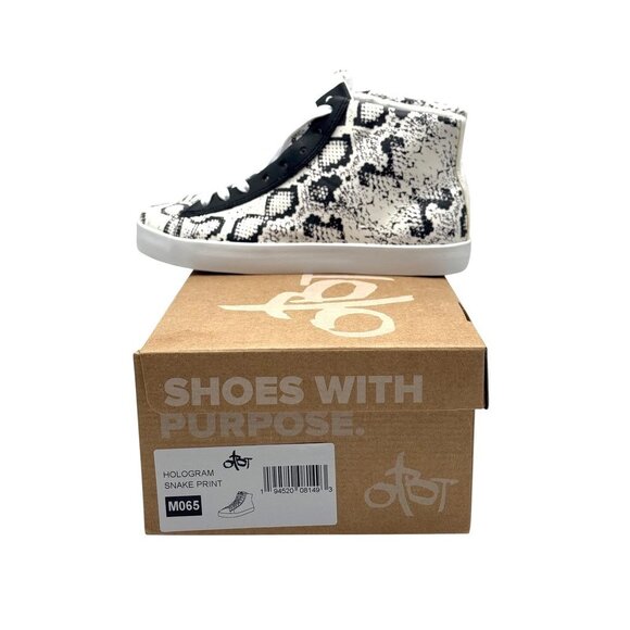OTBT Women Hologram Snake Print High-Top Sneakers 6.5 NIB - Picture 2 of 6